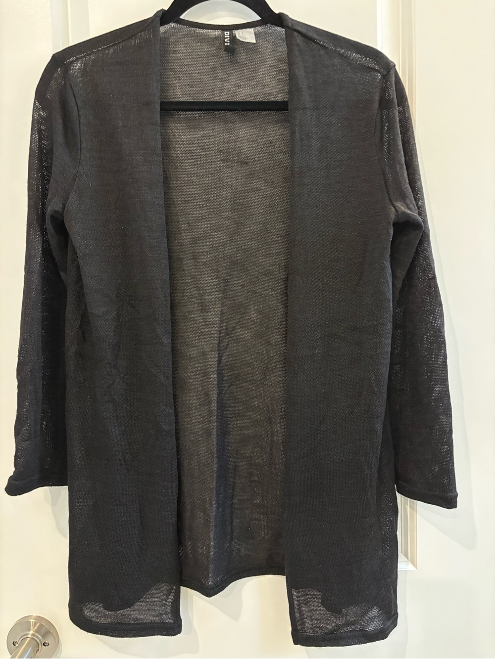 H&M Open-Front Lightweight Women's Cardigan in Black